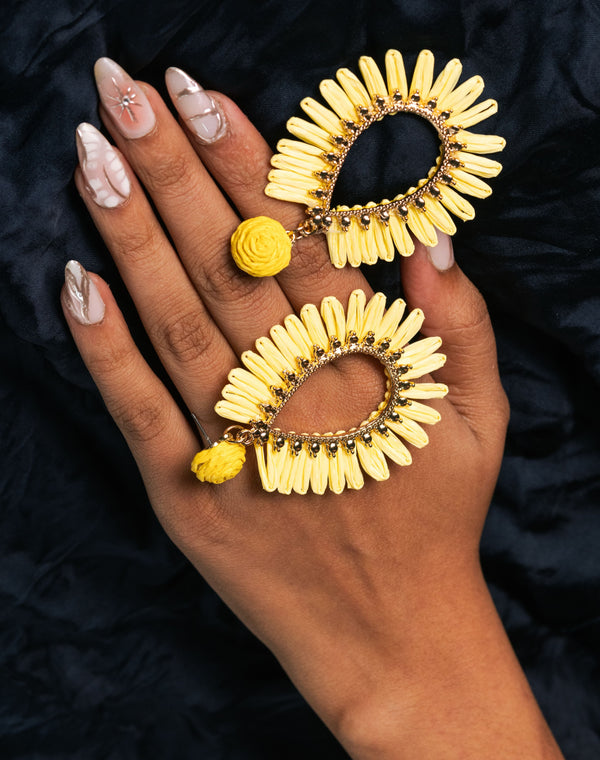 Sunflower Halo Statement Earrings