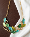 Verdant Leaf Cluster Statement Necklace