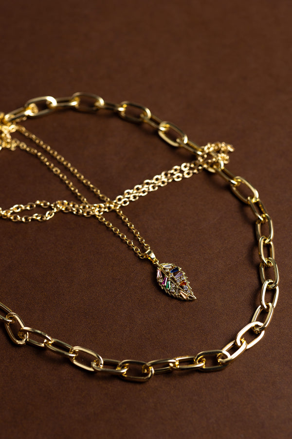 Golden Leaf Layered Necklace