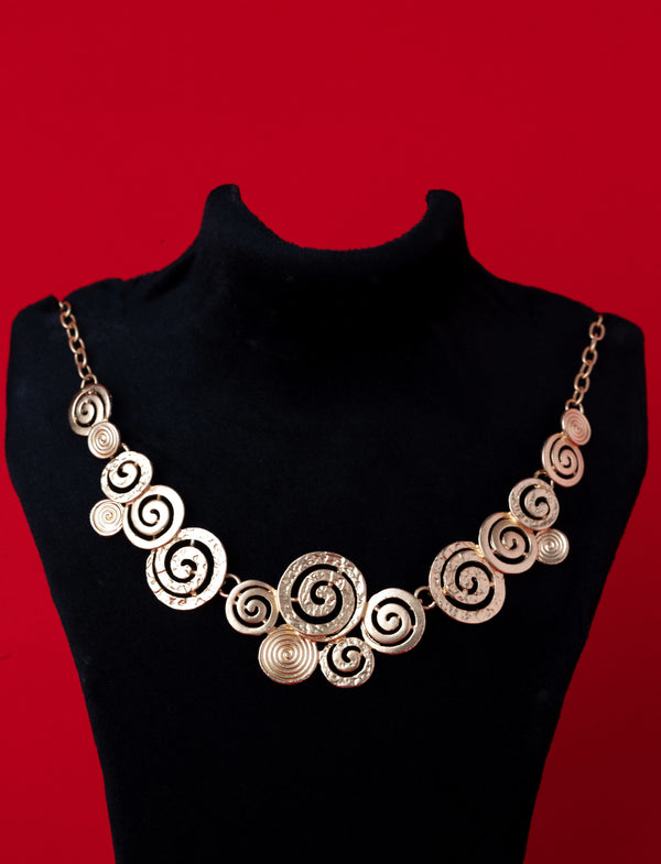 Golden Swirl Statement Necklace