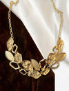 ✨ Textured Gold Abstract Statement Necklace