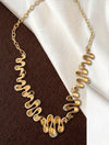 🔶 Fluid Wave Gold Statement Necklace