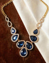 ๐ Midnight Blue Teardrop Statement Necklace