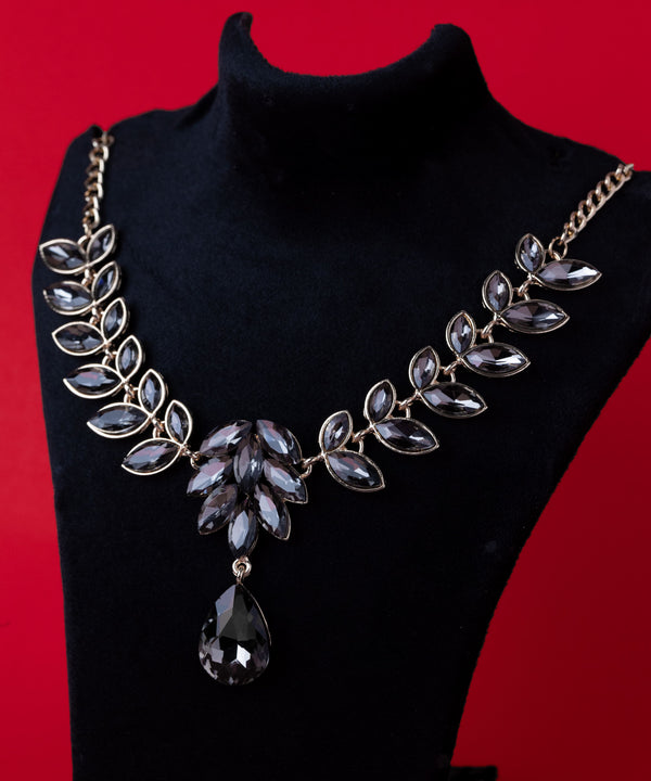 Midnight Crystal Drop Necklace