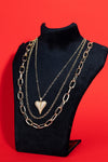 Crystal Heart Layered Necklace