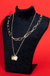 Double Heart Charm Necklace