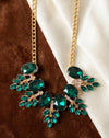 💚 Emerald Bloom Cluster Statement Necklace