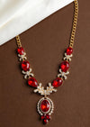❤️ Ruby Red Floral Drop Necklace